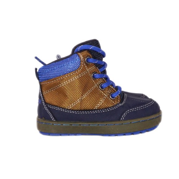 OshKosh B'gosh Liam2 Toddler Brown/Blue Rugged Nylon Hiking Boots Brand New NIB - Picture 2 of 6